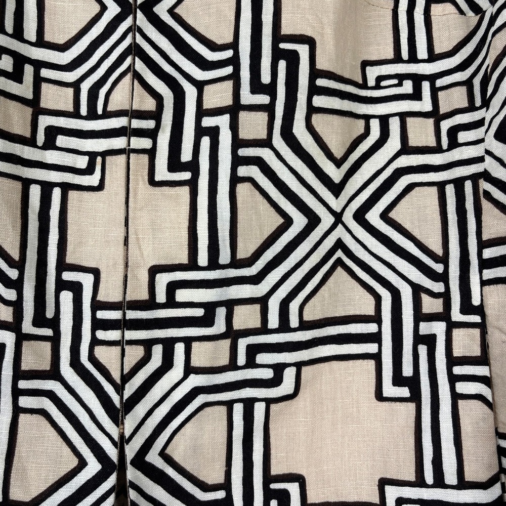 Jaclyn Smith Jacket Womens XL Beige Black Geometric Linen Retro Minimalist Artsy - Picture 12 of 16